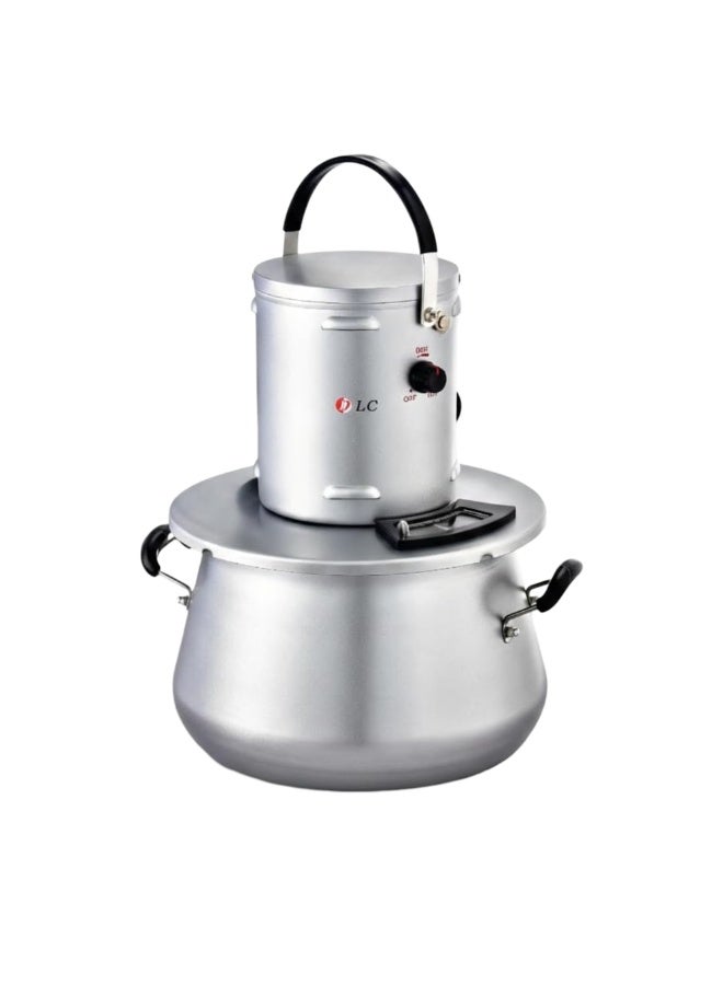 D L C Electric Harees Jareesh Haleem Daleem & Al-Aseed Maker 10 Litre Large Stock Pot Style 500W Silver & Black DLC-8013 - Image 1
